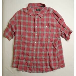 ORVIS 100% linen short sleeve button front shirt, large, men's